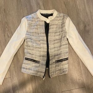 Express Faux leather fabric mix Jacket